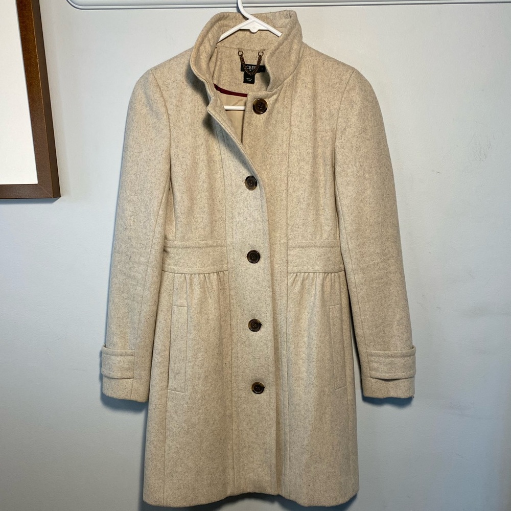J.Crew Grey Wool Pea Coat- Size 0